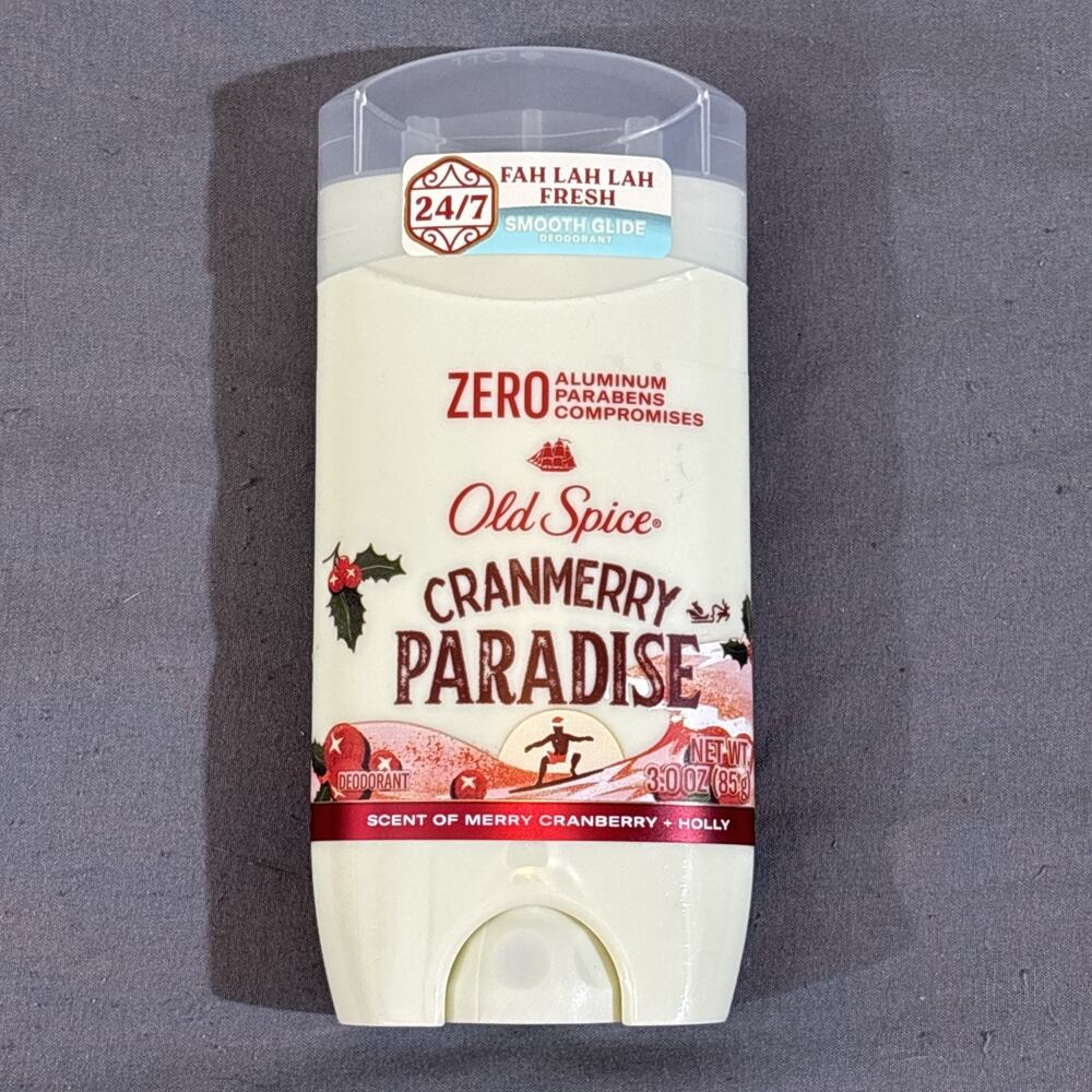 Old Spice CRANMERRY PARADISE Limited Edition Deodorant No Aluminum 3oz New